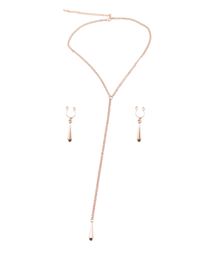 bijoux de corps, pinces de seins goutte et tour de cou chainette