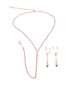 bijoux de corps, pinces de seins goutte et tour de cou chainette