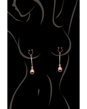 Bijou pince téton, forme perle doré rose