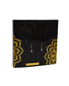Bijou pince téton, forme perle doré rose