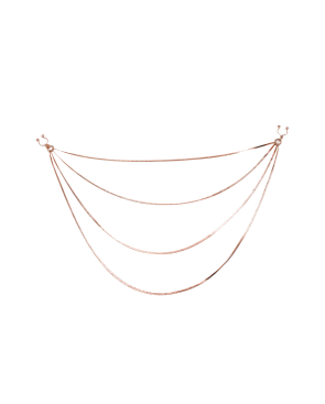 bijou pinces tétons avec 4 chainettes doré rose