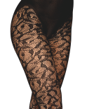 Collant fantaisie noir avec imprimé culotte Collant fantaisie noir avec imprimé culotte