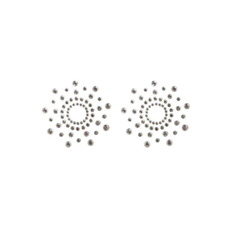 Paire de cache tétons adhésifs strass blanc Paire de cache tétons adhésifs strass blanc