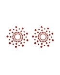 Paire de cache tétons adhésifs strass rouge