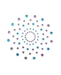 Paire de cache tétons adhésifs strass bleu et violet