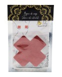 Paire de cache tétons adhésifs croix pailletée rouge