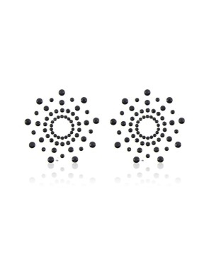 Paire de cache tétons adhésifs strass noir