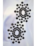 Paire de cache tétons adhésifs strass noir