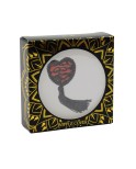 Paire de cache tétons adhésifs en forme de cœur avec dentelle noire et pompom Paire de cache tétons adhésifs en forme de cœur avec dentelle noire et pompom