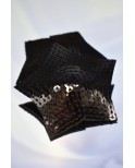 Paire de cache tétons adhésifs étoile pailletée sequin noir