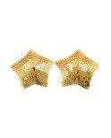 Paire de cache tétons adhésifs étoile pailletée sequin doré Paire de cache tétons adhésifs étoile pailletée sequin doré