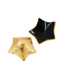 Paire de cache tétons adhésifs étoile pailletée sequin doré Paire de cache tétons adhésifs étoile pailletée sequin doré