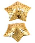 Paire de cache tétons adhésifs étoile pailletée sequin doré Paire de cache tétons adhésifs étoile pailletée sequin doré