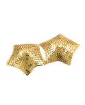 Paire de cache tétons adhésifs étoile pailletée sequin doré Paire de cache tétons adhésifs étoile pailletée sequin doré