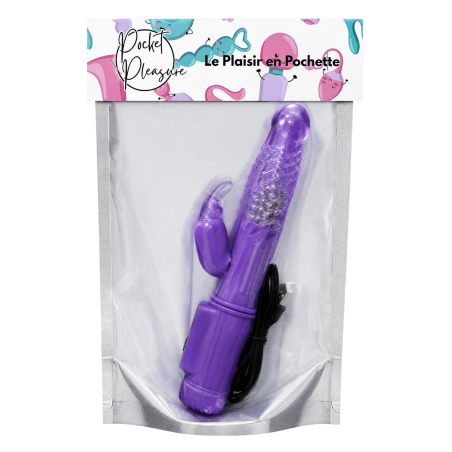 Vibromasseur Rabbit Violet Rotation Vibration 36 Modes 1 dosette de lubrifiant — Pocket Pleasure