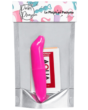 Vibromasseur Tête Incurvée Rose 1 dosette de lubrifiant — Pocket Pleasure