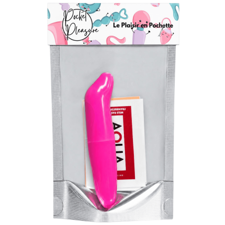 Vibromasseur Tête Incurvée Rose 1 dosette de lubrifiant — Pocket Pleasure