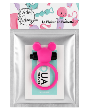 Anneau Vibrant Ourson Rose 1 dosette de lubrifiant — Pocket Pleasure