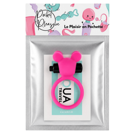 Anneau Vibrant Ourson Rose 1 dosette de lubrifiant — Pocket Pleasure