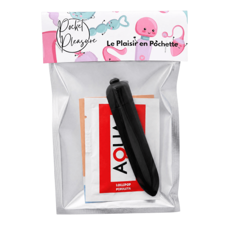 Mini Vibromasseur Bullet Noir 10 Vitesses 1 dosette de lubrifiant — Pocket Pleasure