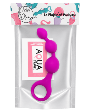 Chapelet Anal 3 Boules Fuchsia Silicone 1 dosette de lubrifiant — Pocket Pleasure