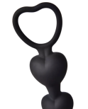 Chapelet Anal Cœur Silicone Noir 1 dosette de lubrifiant — Pocket Pleasure