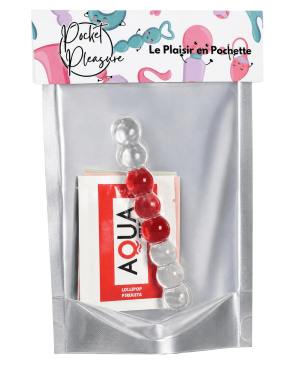 Chapelet Anal en Verre Transparent 1 dosette de lubrifiant — Pocket Pleasure