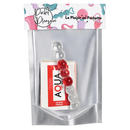 Chapelet Anal en Verre Transparent 1 dosette de lubrifiant — Pocket Pleasure