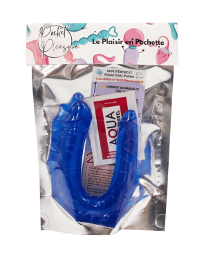 Double Dong Flexible Bleu Pocket Pleasure 1 dosette de lubrifiant