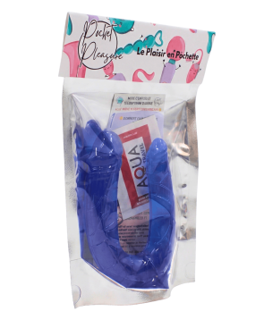 Double Dong Flexible Bleu Pocket Pleasure  1 dosette de lubrifiant