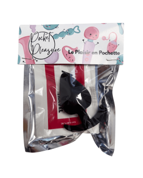 Plug Anal Silicone Noir XS Pocket Pleasure 1 dosette de lubrifiant