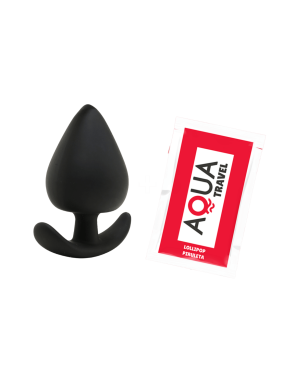 Plug Anal Silicone Noir XS Pocket Pleasure  1 dosette de lubrifiant