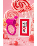 Anneau rose vibrant silicone avec langue picot Pocket Pleasure 1 dosette de lubrifiant