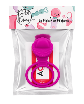 Anneau vibrant 1 seul mode de vibration très extensible rose Pocket Pleasure 1 dosette de lubrifiant