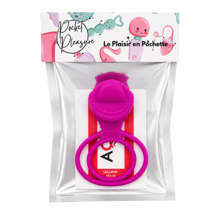 Anneau vibrant 1 seul mode de vibration très extensible rose Pocket Pleasure 1 dosette de lubrifiant