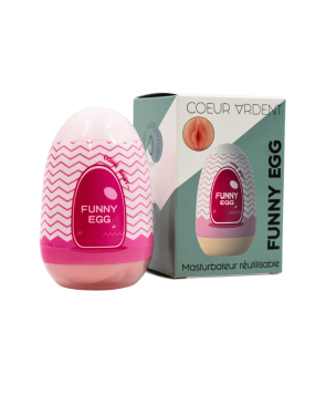 Gaine Masturbatrice Réutilisable FUNNY EGG – Design Réaliste Vagin lèvres épaisses