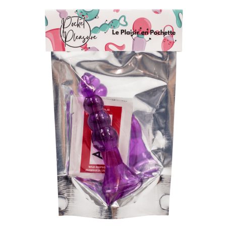 Plug Anal Ventouse Boules Jelly 11 cm Pocket Pleasure 1 dosette lubrifiant