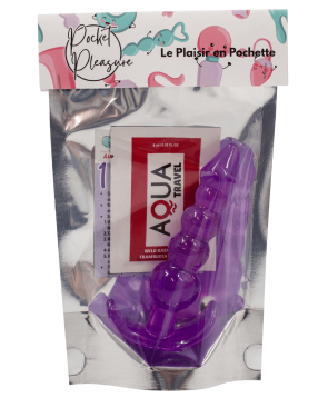 Plug Anal Jelly 5 Boules Pocket Pleasure 1 dosette lubrifiant