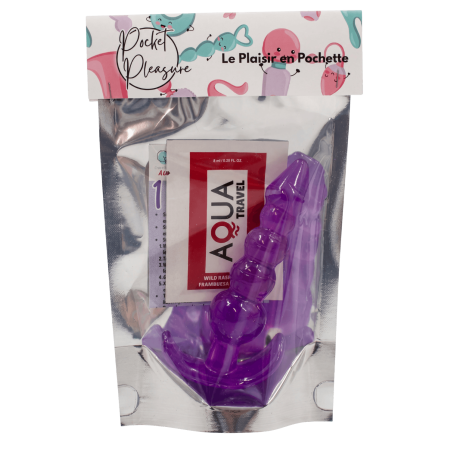 Plug Anal Jelly 5 Boules Pocket Pleasure 1 dosette lubrifiant