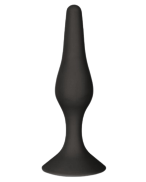 Plug Anal Noir en Silicone L avec Ventouse Taille L 12,7 cm Pocket Pleasure  1 dosette de lubrifiant