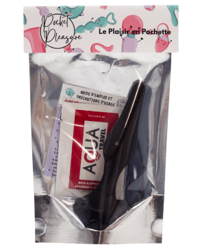 Plug Anal Noir en Silicone M avec Ventouse Taille M 11,3 cm Pocket Pleasure 1 dosette de lubrifiant