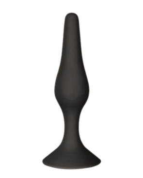 Plug Anal Noir en Silicone M avec Ventouse Taille M 11,3 cm Pocket Pleasure  1 dosette de lubrifiant