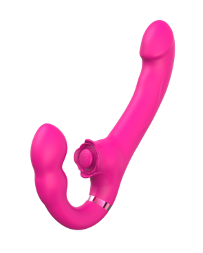 Vibromasseur ROSEA Strap-on Triple Action Télécommandé 