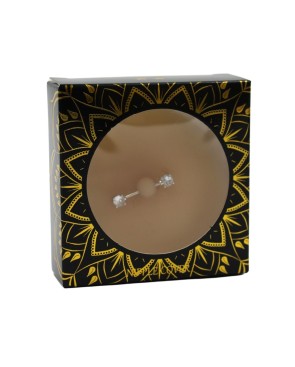 Paire de cache-tétons piercing barre faux diamant peau claire 