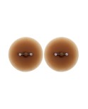 Paire de cache-tétons piercing barre faux diamant peau métisse Paire de cache-tétons piercing barre faux diamant peau métisse