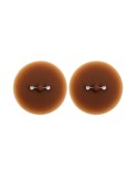 Paire de cache-tétons piercing barre faux diamant peau foncée Paire de cache-tétons piercing barre faux diamant peau foncée