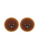 Paire de cache-tétons piercing barre demi-anneau faux diamant peau foncée Paire de cache-tétons piercing barre demi-anneau faux diamant peau foncée