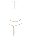 Soutien-gorge et string bijoux en chaînettes dorées et strass irisés Soutien-gorge et string bijoux en chaînettes dorées et strass irisés