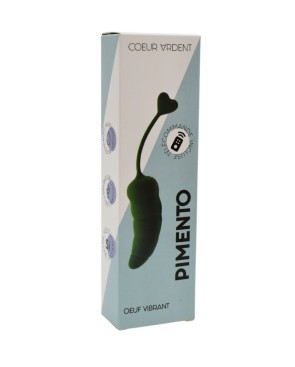 PIMENTO, Un Œuf vibrant avec télécommande, couleur et forme Piment en silicone médical