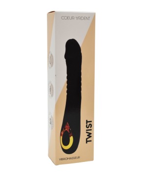 TWIST Noir, Vibromasseur va-et-vient USB en silicone médical, doté de 18 modes de stimulation